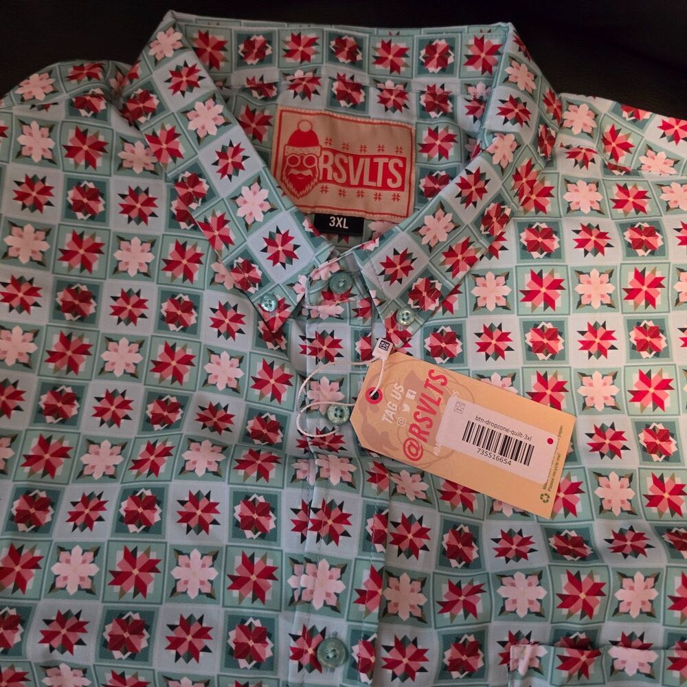 RSVLTS 3XL Mens Mrs. Claus’ Quilt Christmas DROPZONE Limited RARE NWT